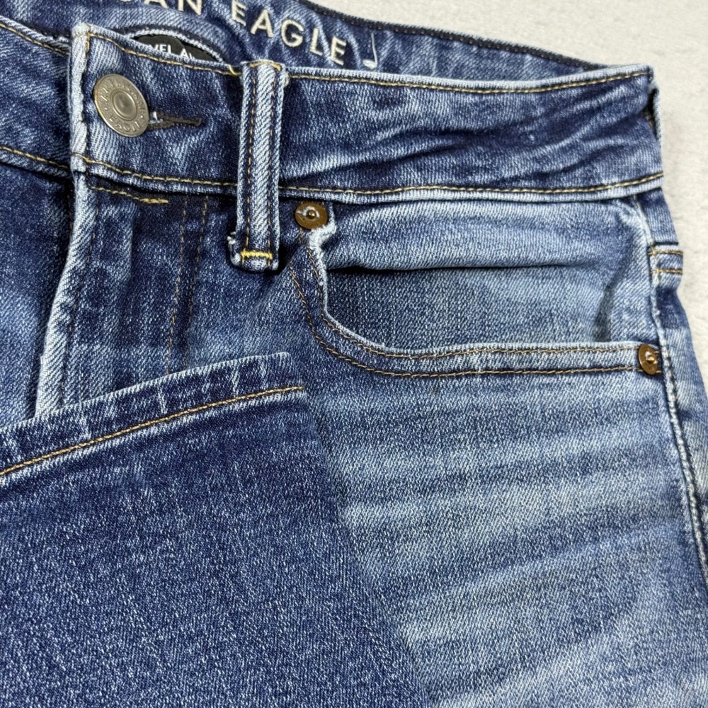 American Eagle Mens Next Level Airflex Skinny Jeans Medium Wash Blue 28x28